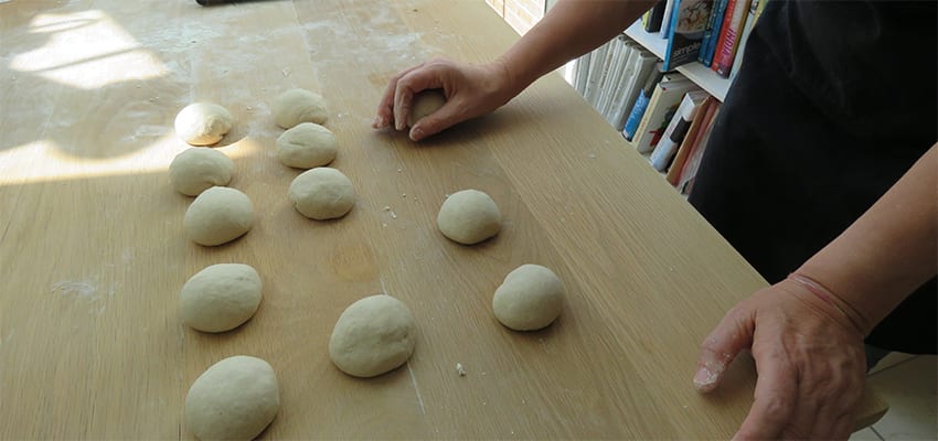 Baking Delicious Bread with Danielle Ellis from Severn Bites 5 Rolling the dough into balls