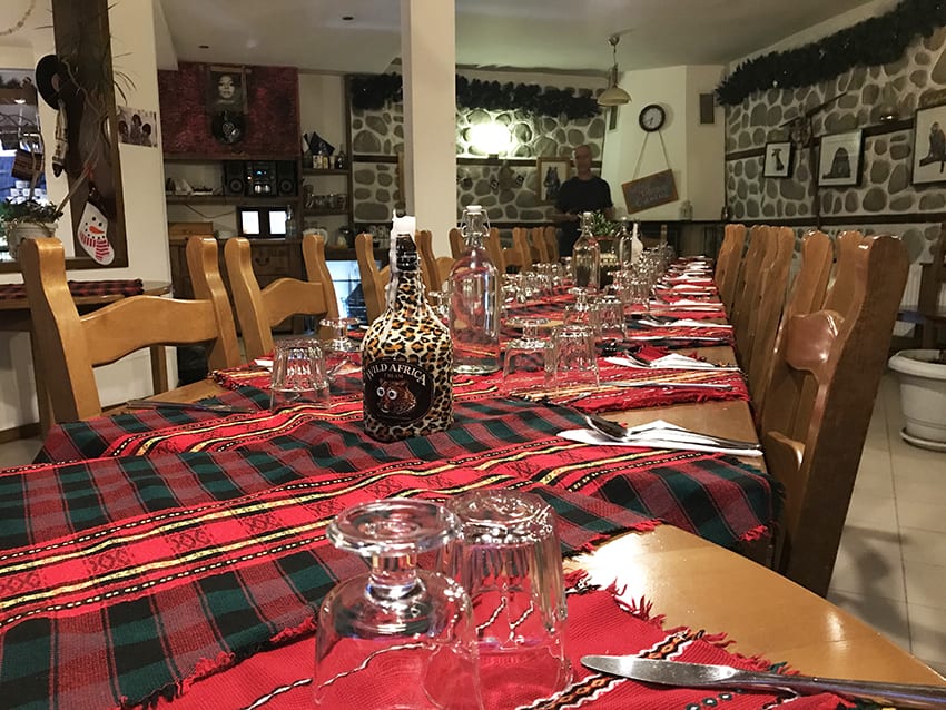 Staying in the Snomads Chalets in Bansko: Review 4 Dining table at Snomad Chalet Diana Ross