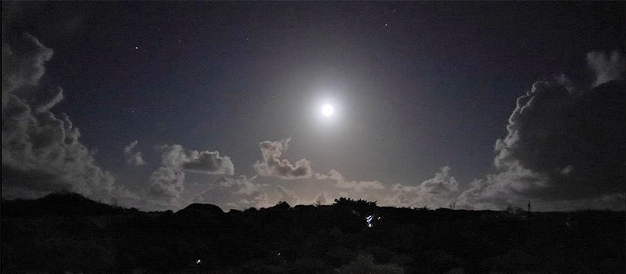 Chilling out at the beautiful Frangipani Glamping, Barbuda 14 moonlight