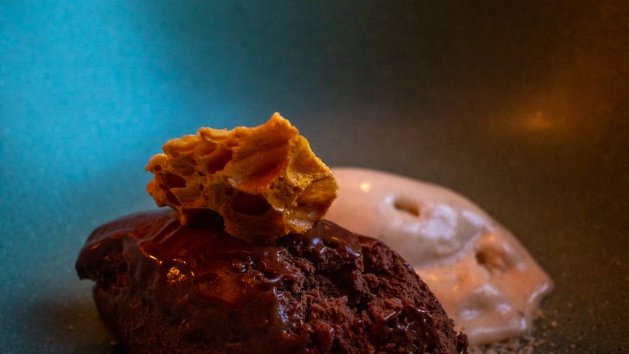 The Burleigh Court Hotel & Restaurant, Luxury in the Cotswolds 23 Dark chocolate mousse with honeycomb and beurre noisette