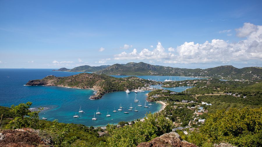 25 Amazing Destinations for Winter Sun around the World 9 View from Shirley Heights, Antigua over English Harbour with yachts in the bay