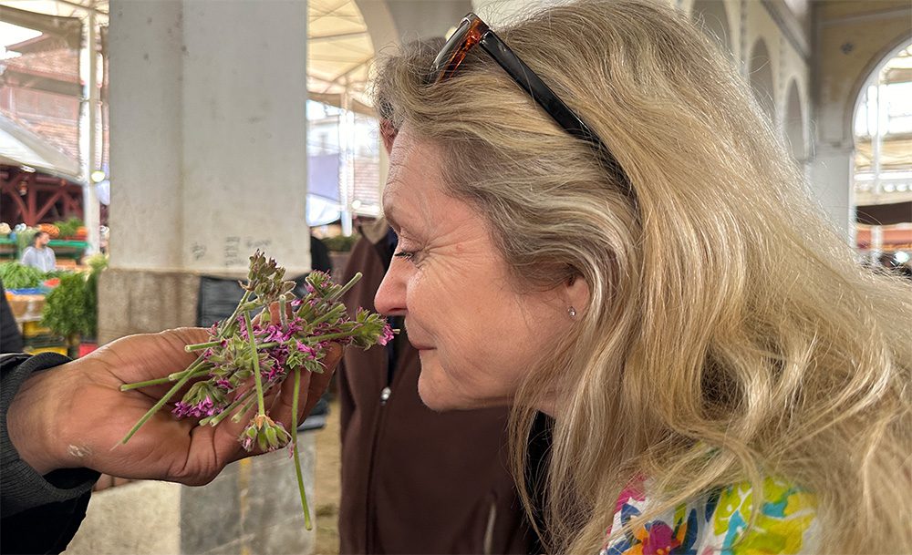 Sawa Taste Of Tunisia: Explore The Amazing Food Of Tunisia 24 smelling the geranium flowers