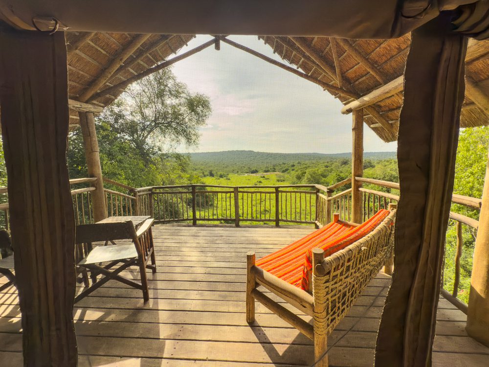 The private verandah at my tent at Mihingo Lodge