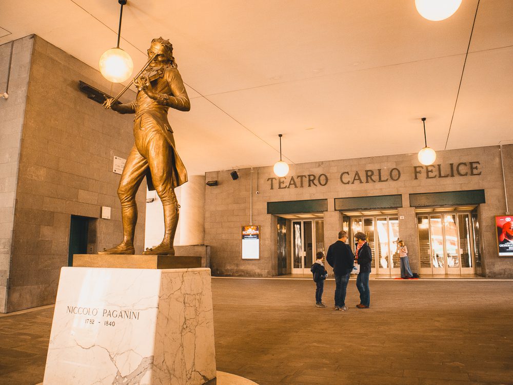 Things to Do in Genoa, Italy: Palaces, Food & Hidden Gems 43 Statue of Niccolò Paganini outside the Teatro Carlo Felice